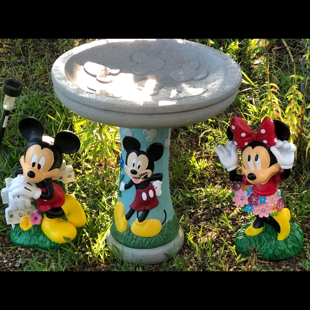 Mickey and Minnie bird bath